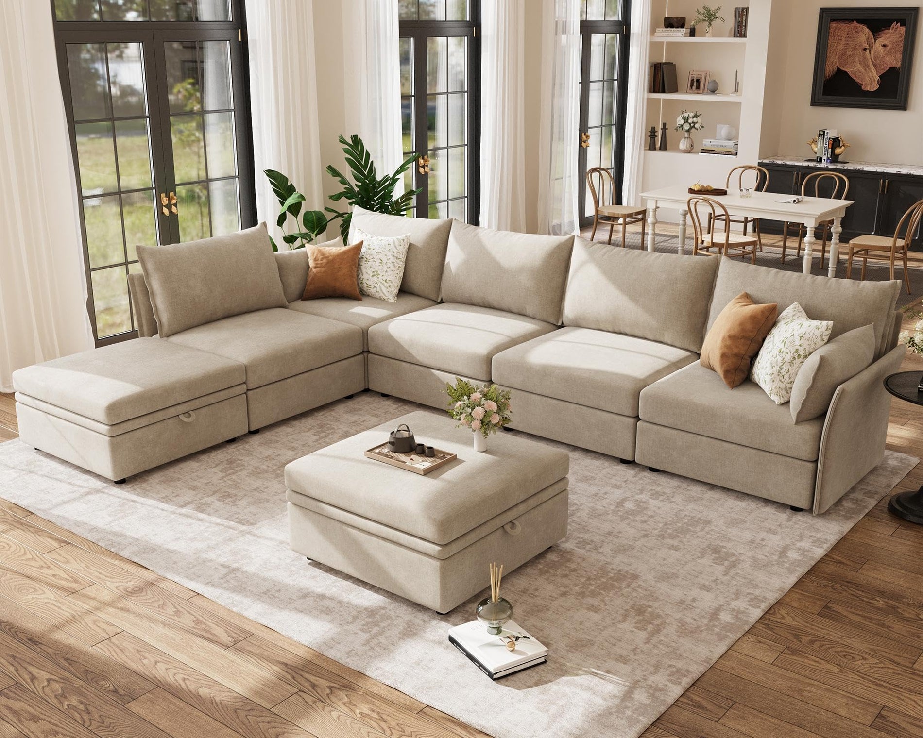 ABCASA Oversized Modular Sectional Sofa CouchSet