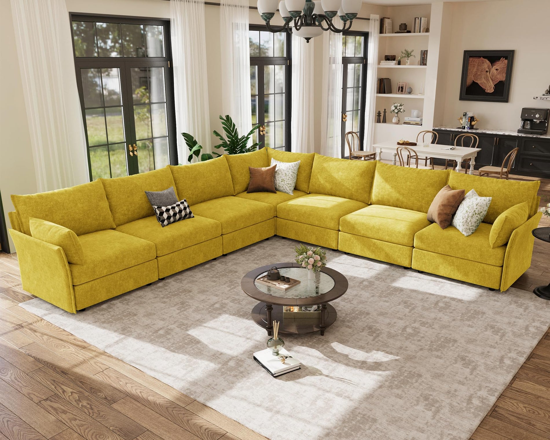 ABCASA Oversized Modular Sectional Sofa CouchSet