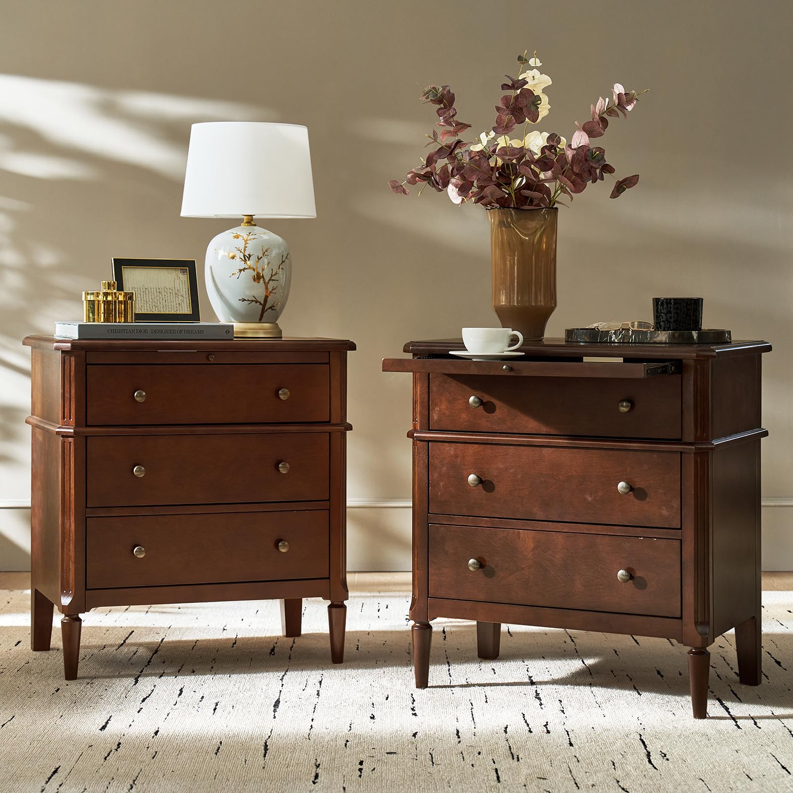 End Table with Charging Station & Hidden Drawer