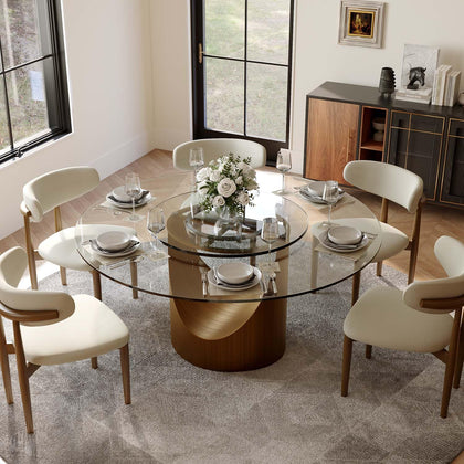 POVISON Modern Dining Table Sintered Stone Tabletop