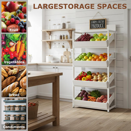 3-Tier Wood Fruit & Vegetable Storage Rack