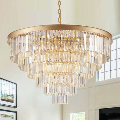 A AXILIXI Large Crystal Chandeliers