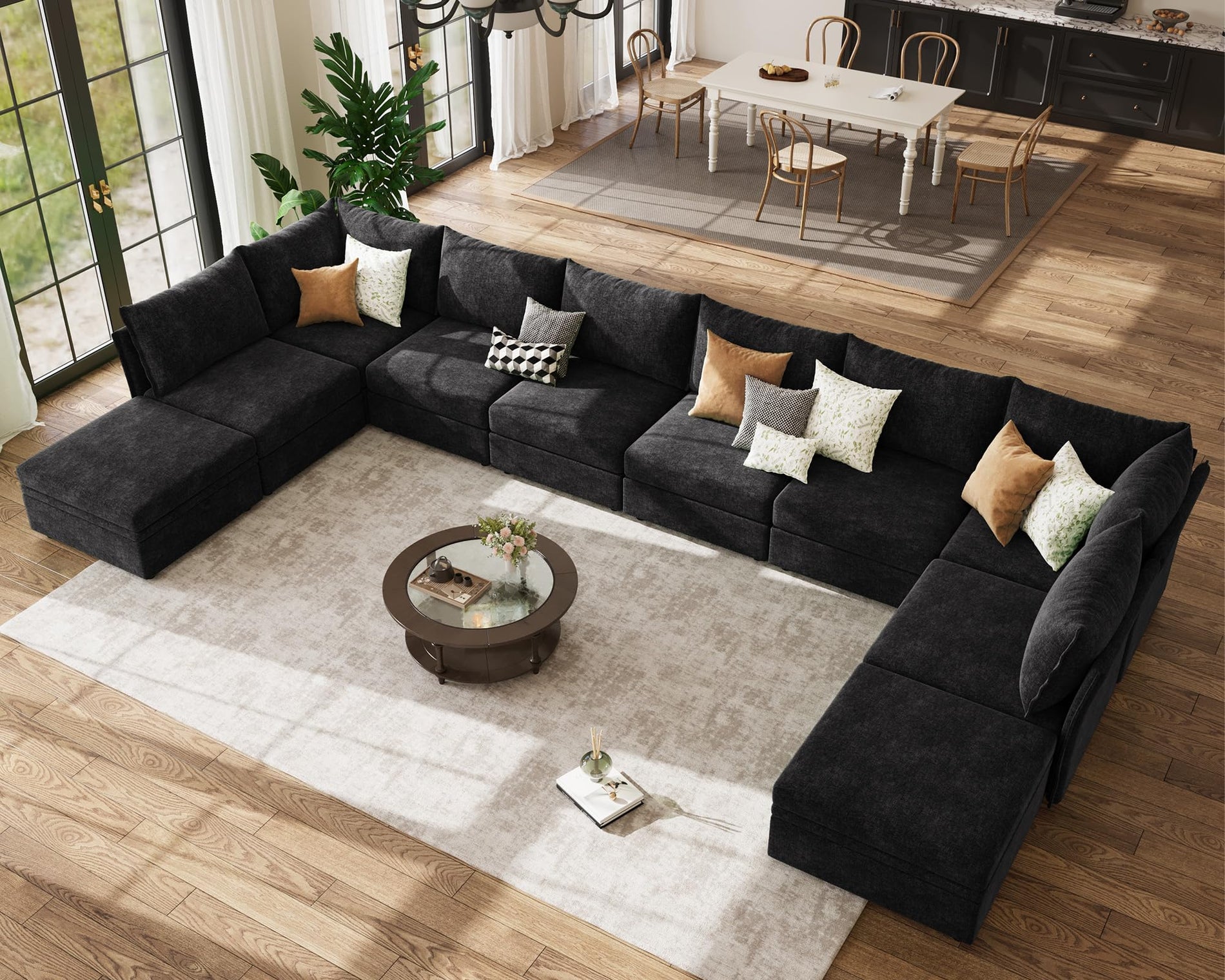 ABCASA Oversized Modular Sectional Sofa CouchSet