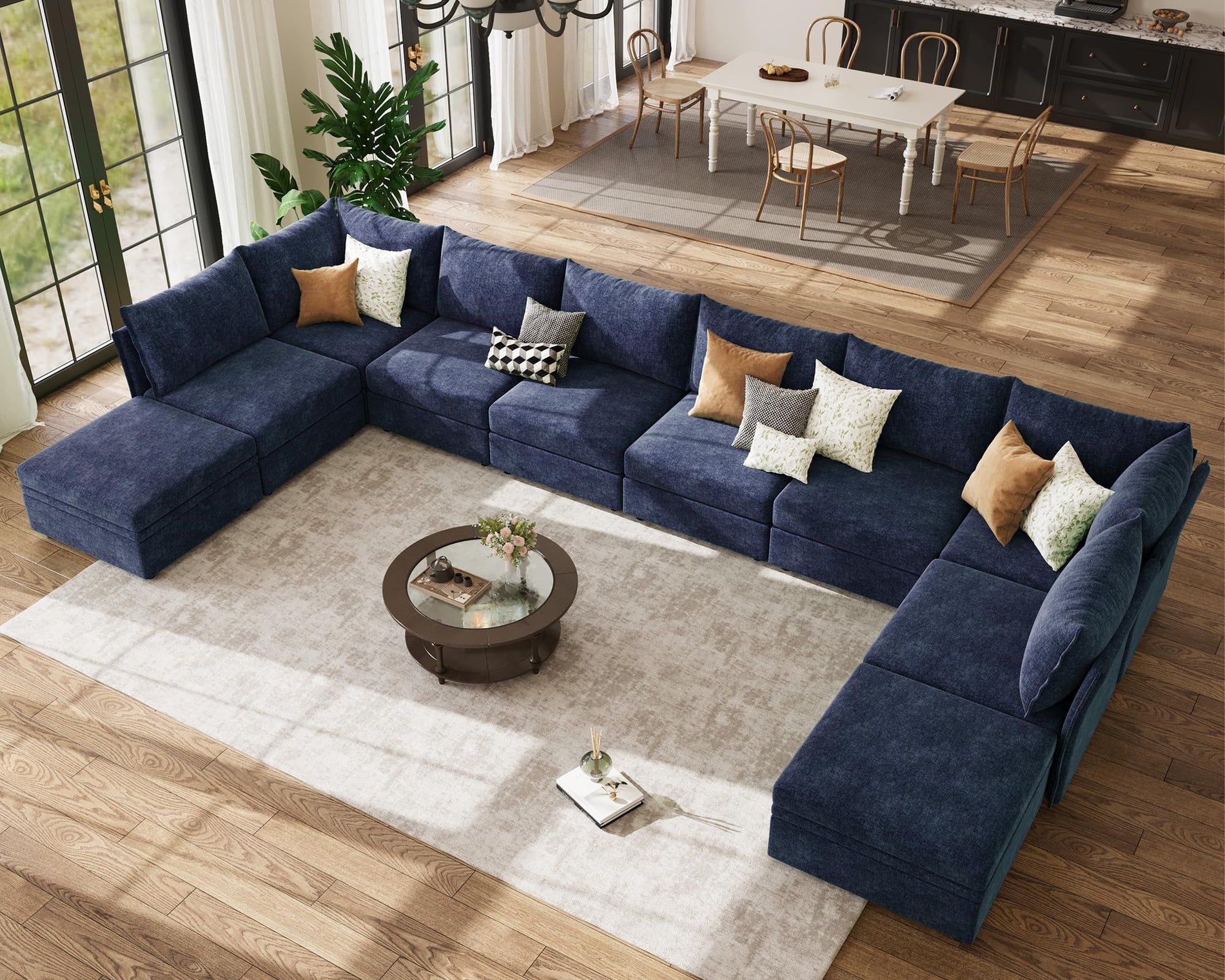 ABCASA Oversized Modular Sectional Sofa CouchSet