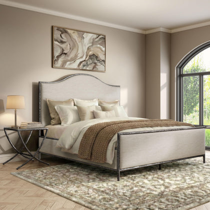 4-Piece Bedroom Set with Upholstered Bed, Bench & Nightstands