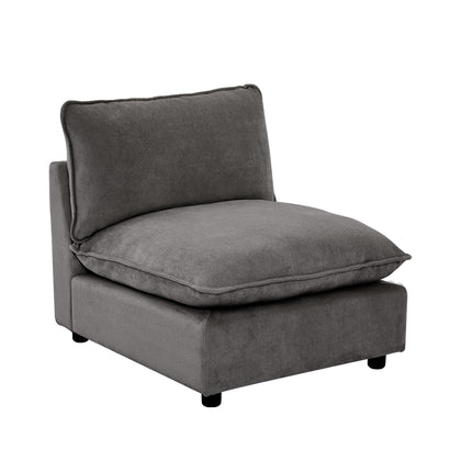 Modular Chenille Sectional Sofa with Deep Seats