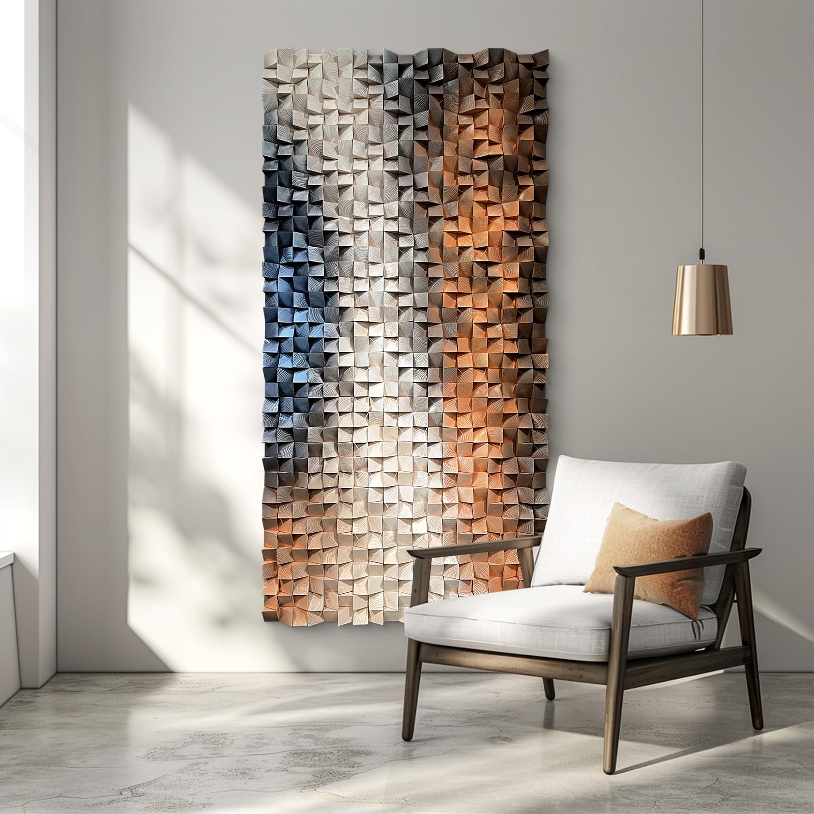 LIUZEYUE Wooden block symphony, modern minimalist wall decoration