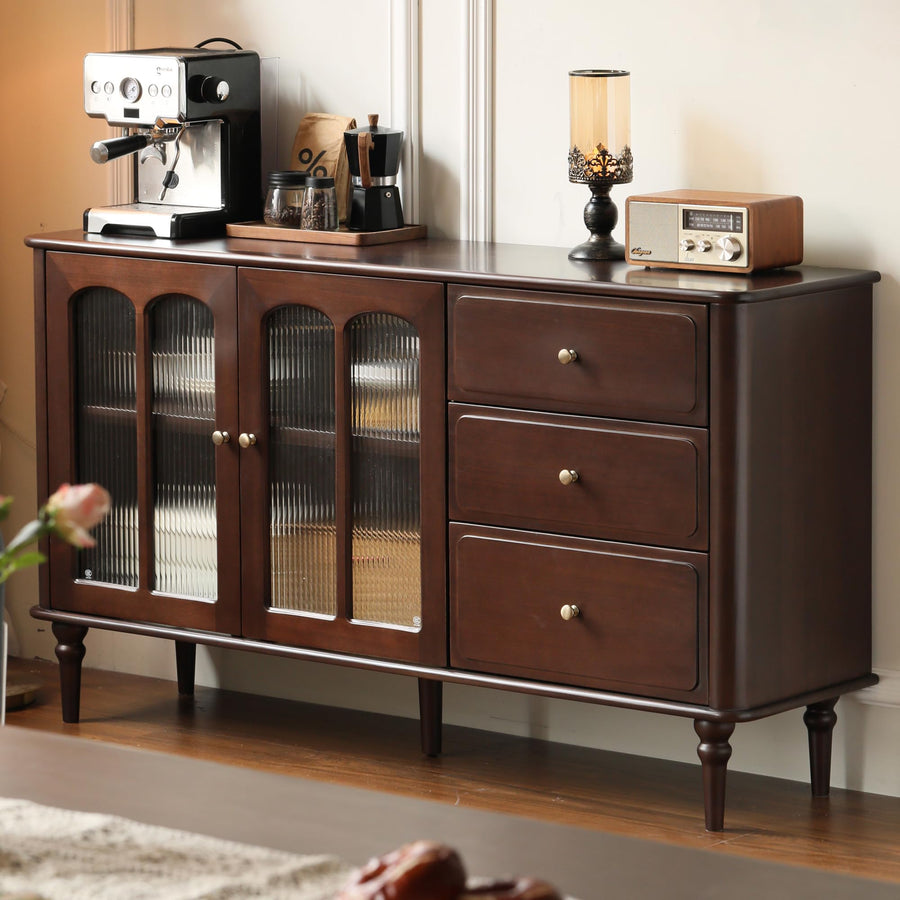 YESWOOD Mid-Century Modern Sideboard Buffet Cabinet with 3 Drawers & 2 Doors