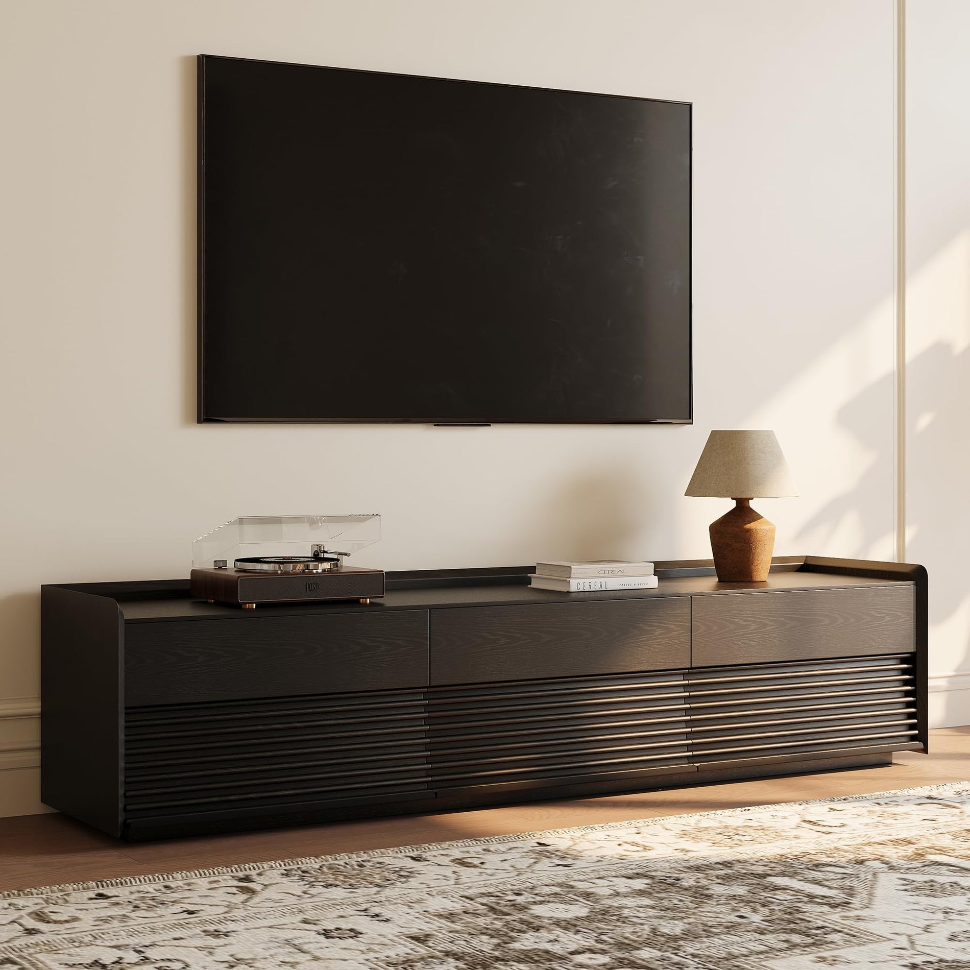 POVISON Fully-Assembled Mid Century Modern TV Stand