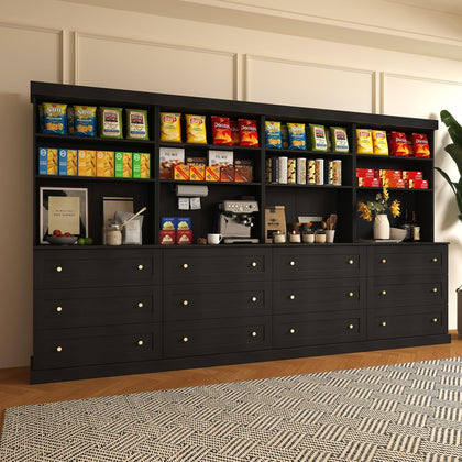 Farmhouse Pantry Cabinet with Glass Doors