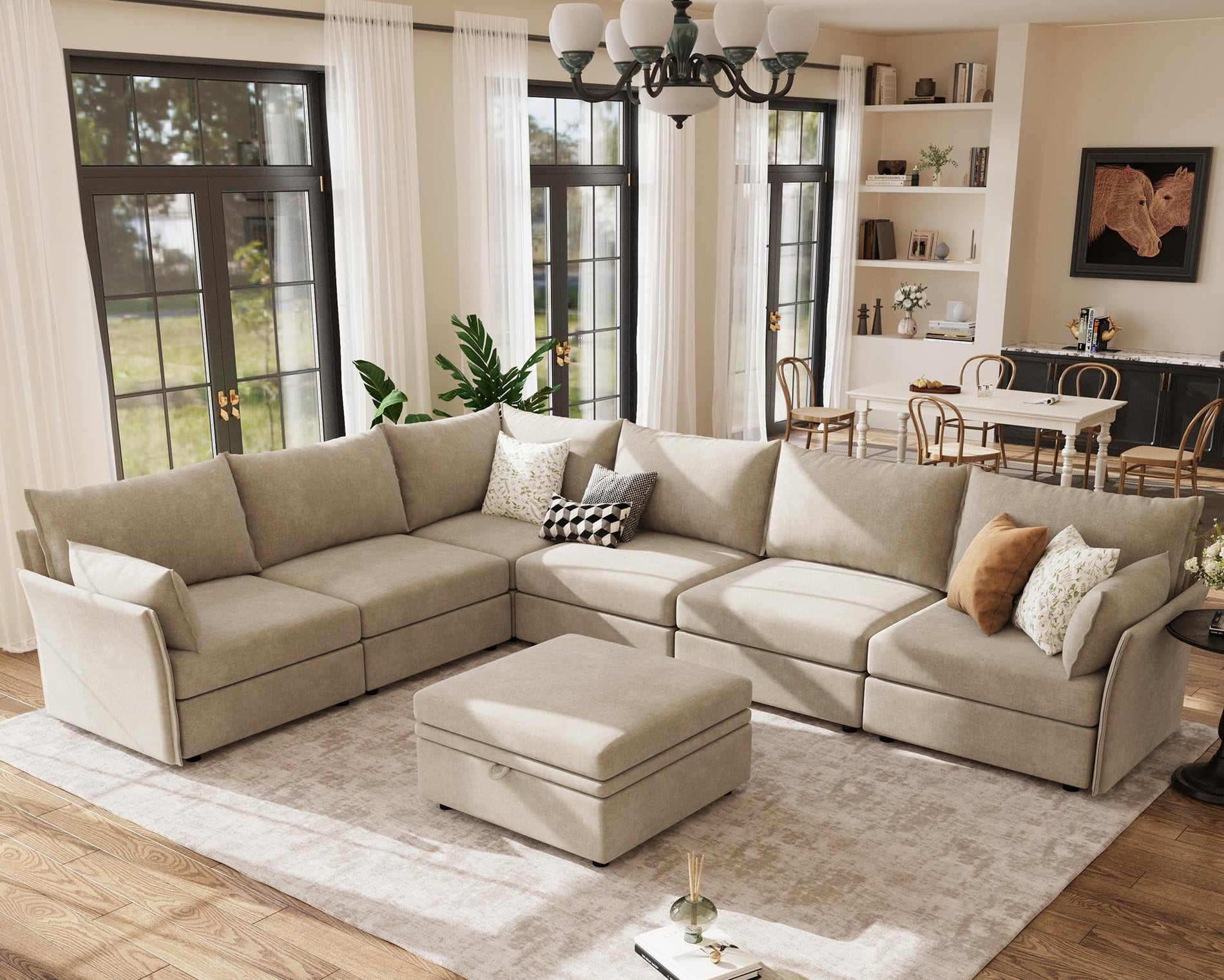 ABCASA Oversized Modular Sectional Sofa CouchSet