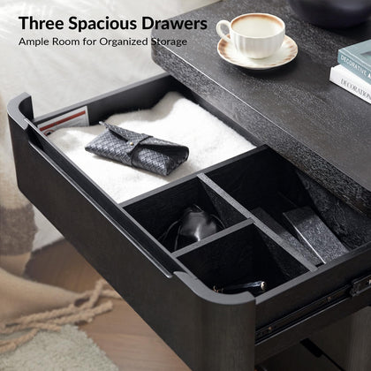 Nightstand with Charging Station & Hidden Compartment