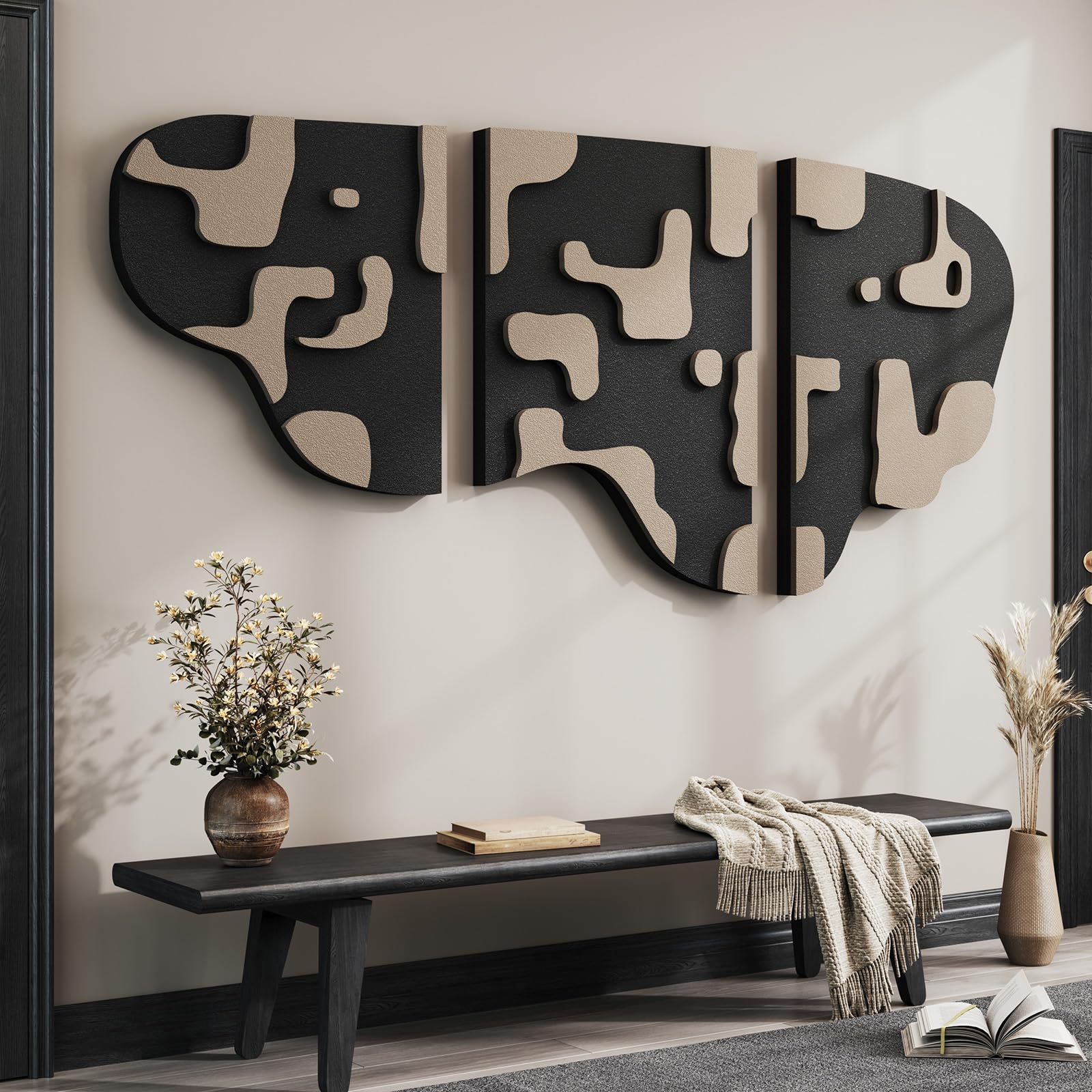 3-Piece Textured Abstract Wall Art Set