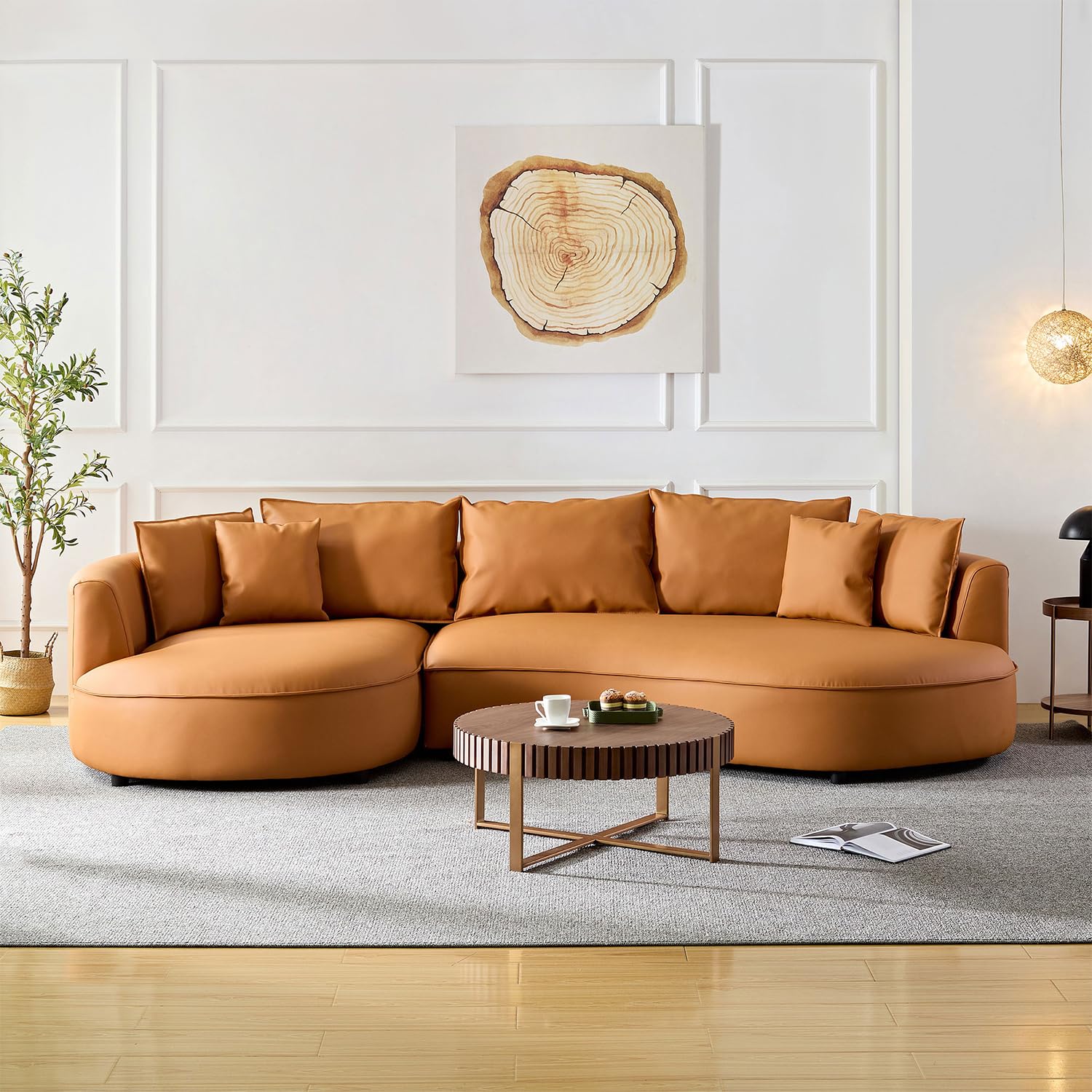 mr.waiba 125” Modern Curved Boucle Sectional Couch