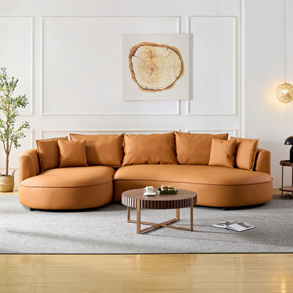 mr.waiba 125” Modern Curved Boucle Sectional Couch