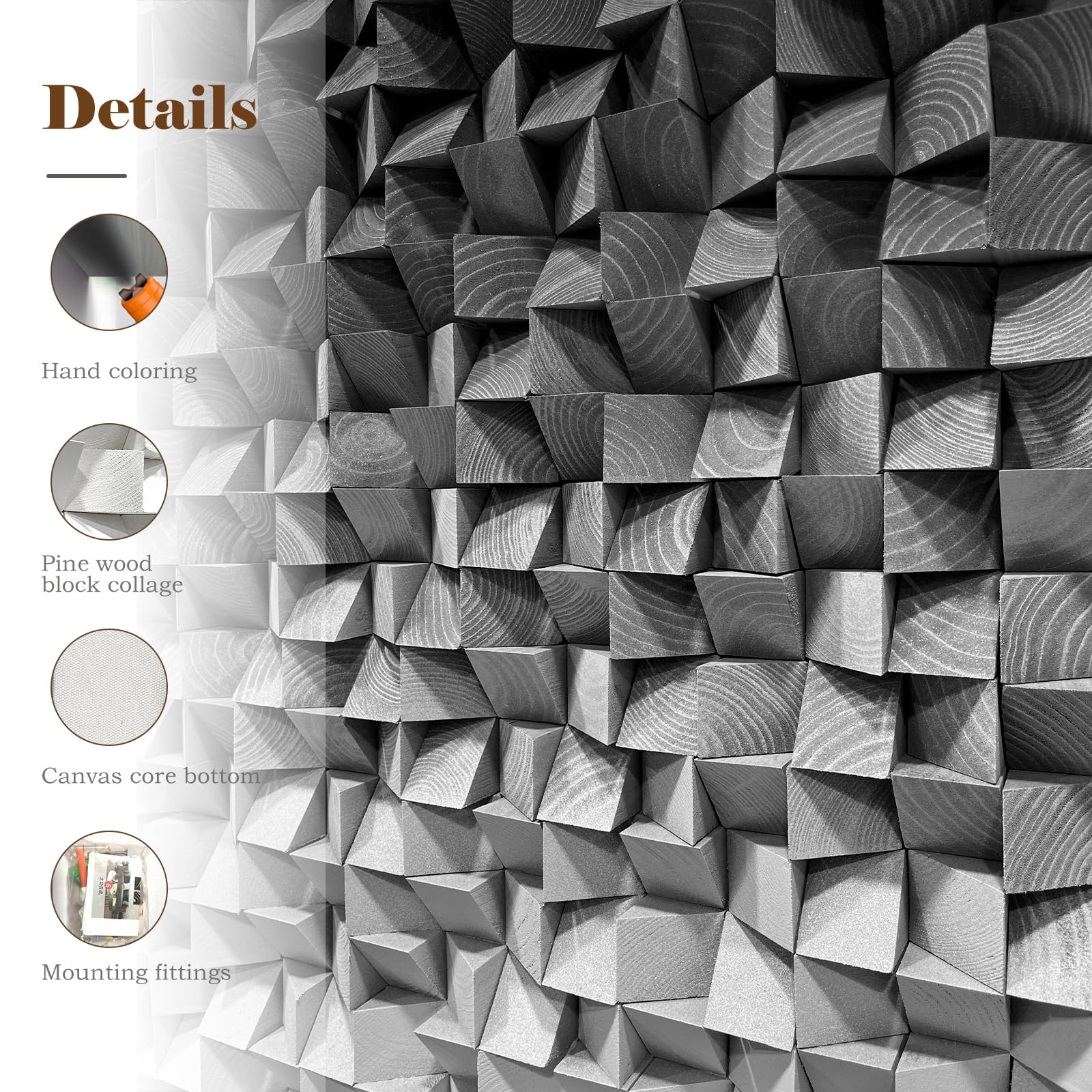 LIUZEYUE Wooden block symphony, modern minimalist wall decoration