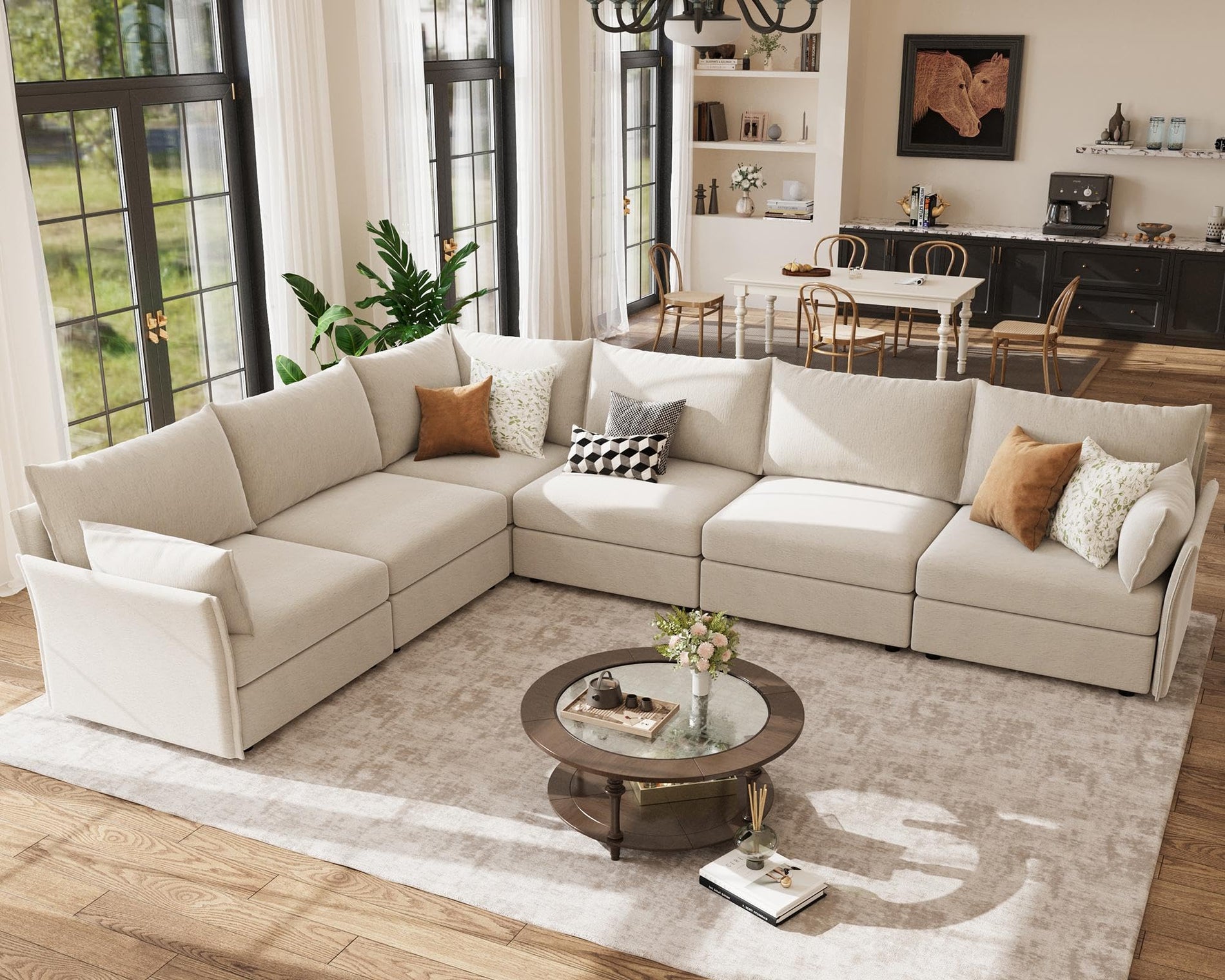 ABCASA Oversized Modular Sectional Sofa CouchSet