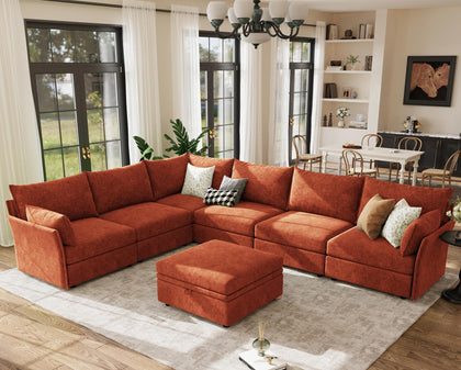 ABCASA Oversized Modular Sectional Sofa CouchSet