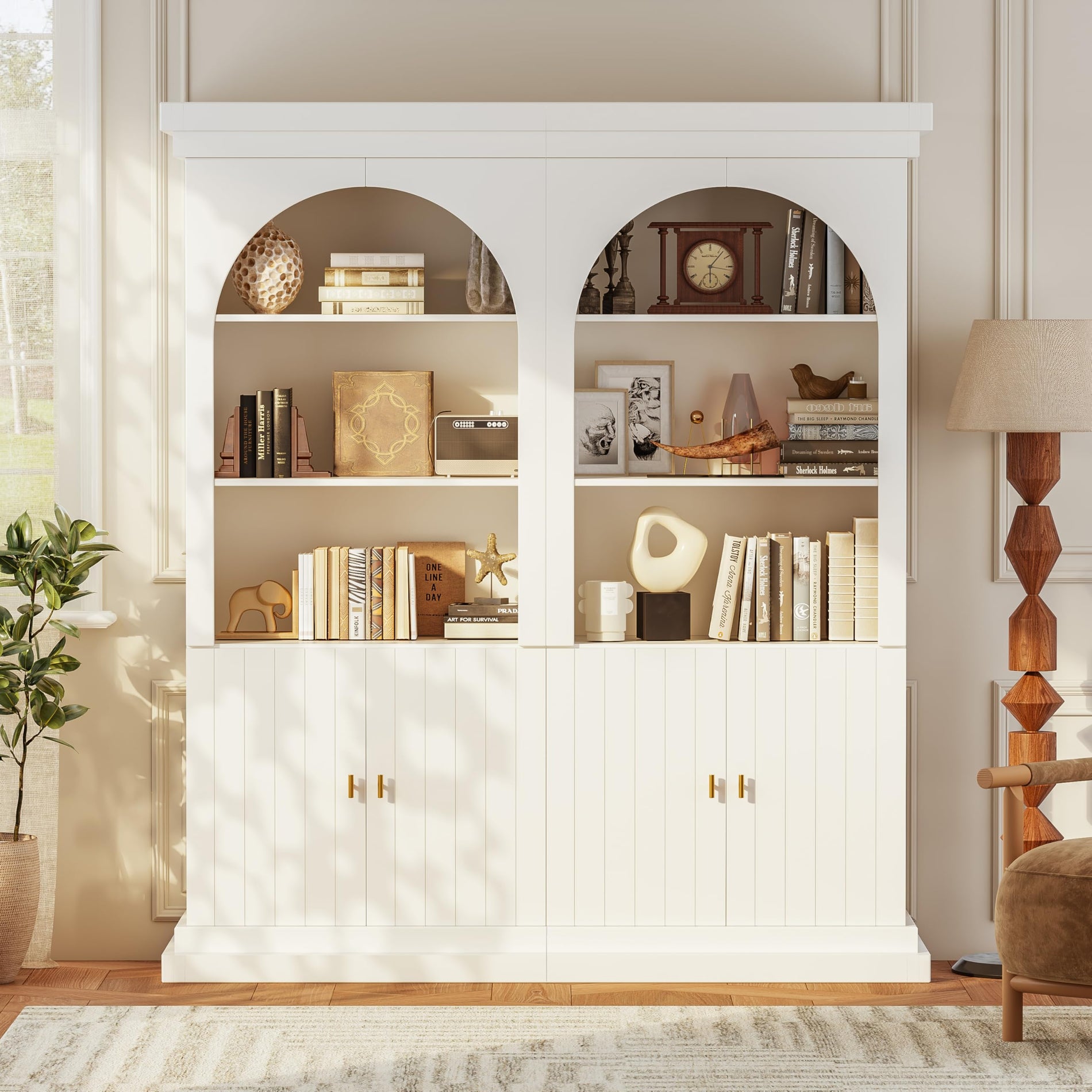 Lynsunix 71" Modern Tall Bookcase, Display and Storage Cabinet-PO(260409)