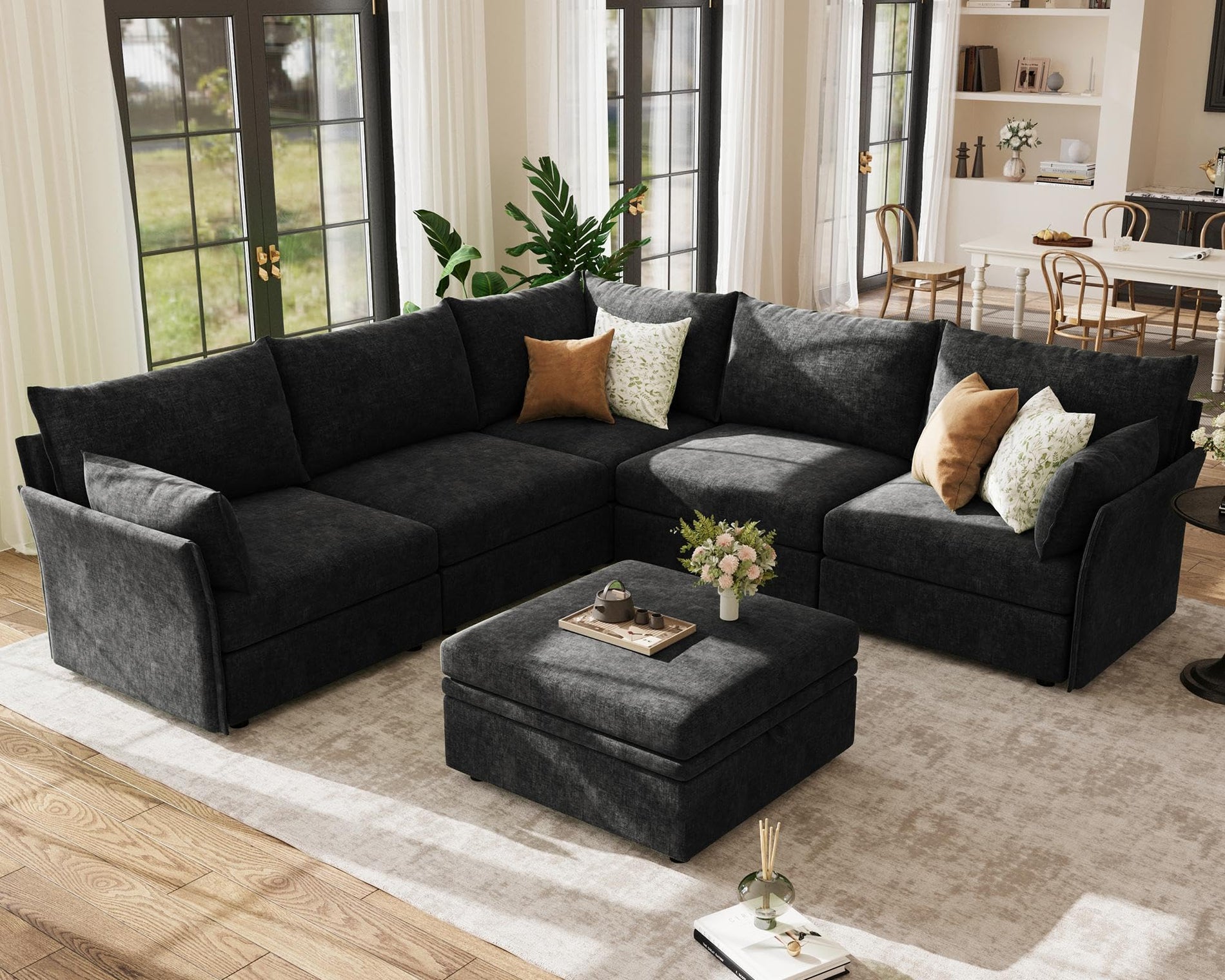 ABCASA Oversized Modular Sectional Sofa CouchSet