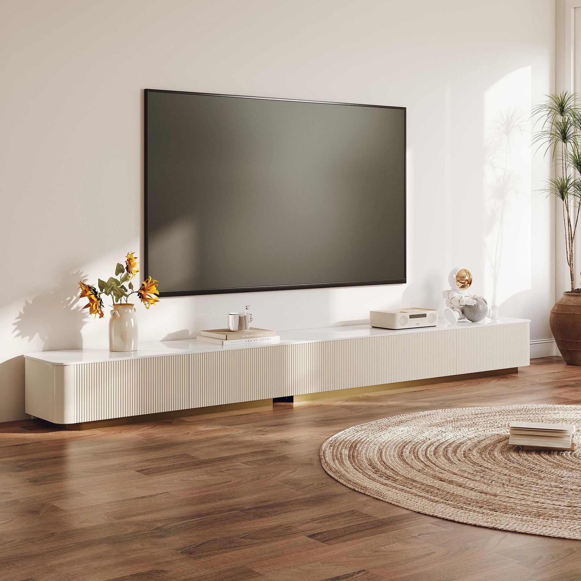 FHKJ Modern TV Stand for Living Room, Modular Entertainment Center