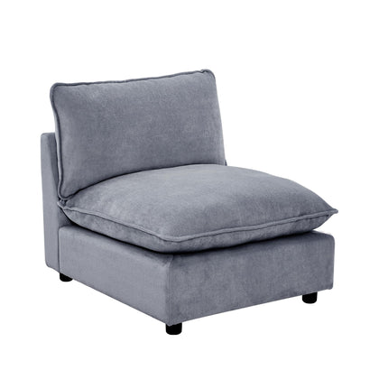 Modular Chenille Sectional Sofa with Deep Seats
