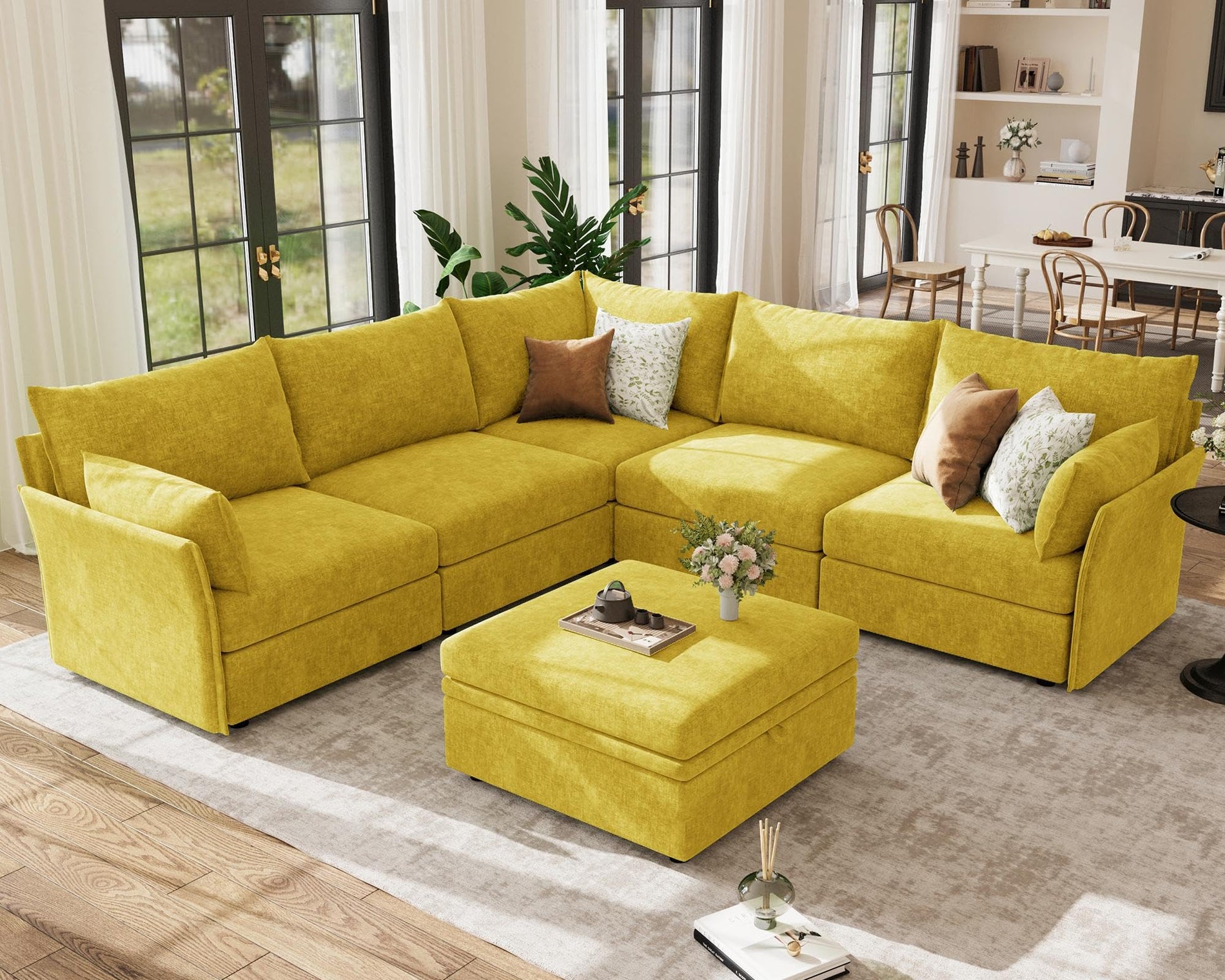 ABCASA Oversized Modular Sectional Sofa CouchSet
