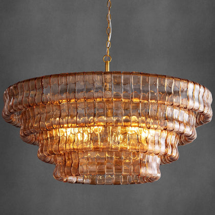 Large Rectangular Glass Chandelier