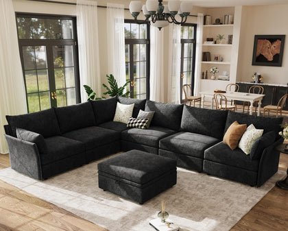 ABCASA Oversized Modular Sectional Sofa CouchSet