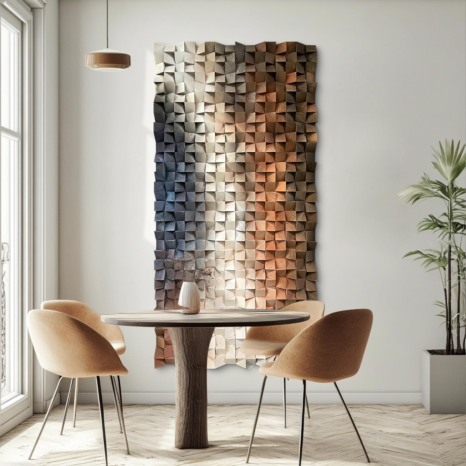 LIUZEYUE Wooden block symphony, modern minimalist wall decoration