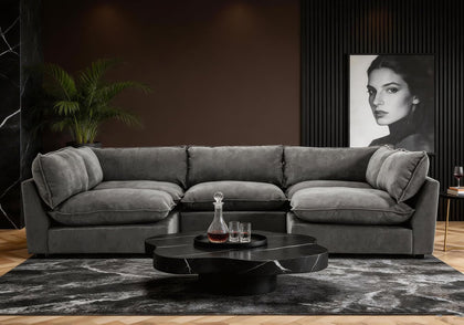 Modular Chenille Sectional Sofa with Deep Seats