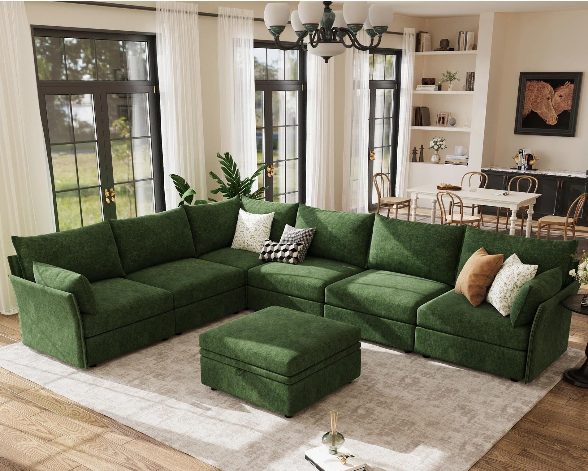 ABCASA Oversized Modular Sectional Sofa CouchSet