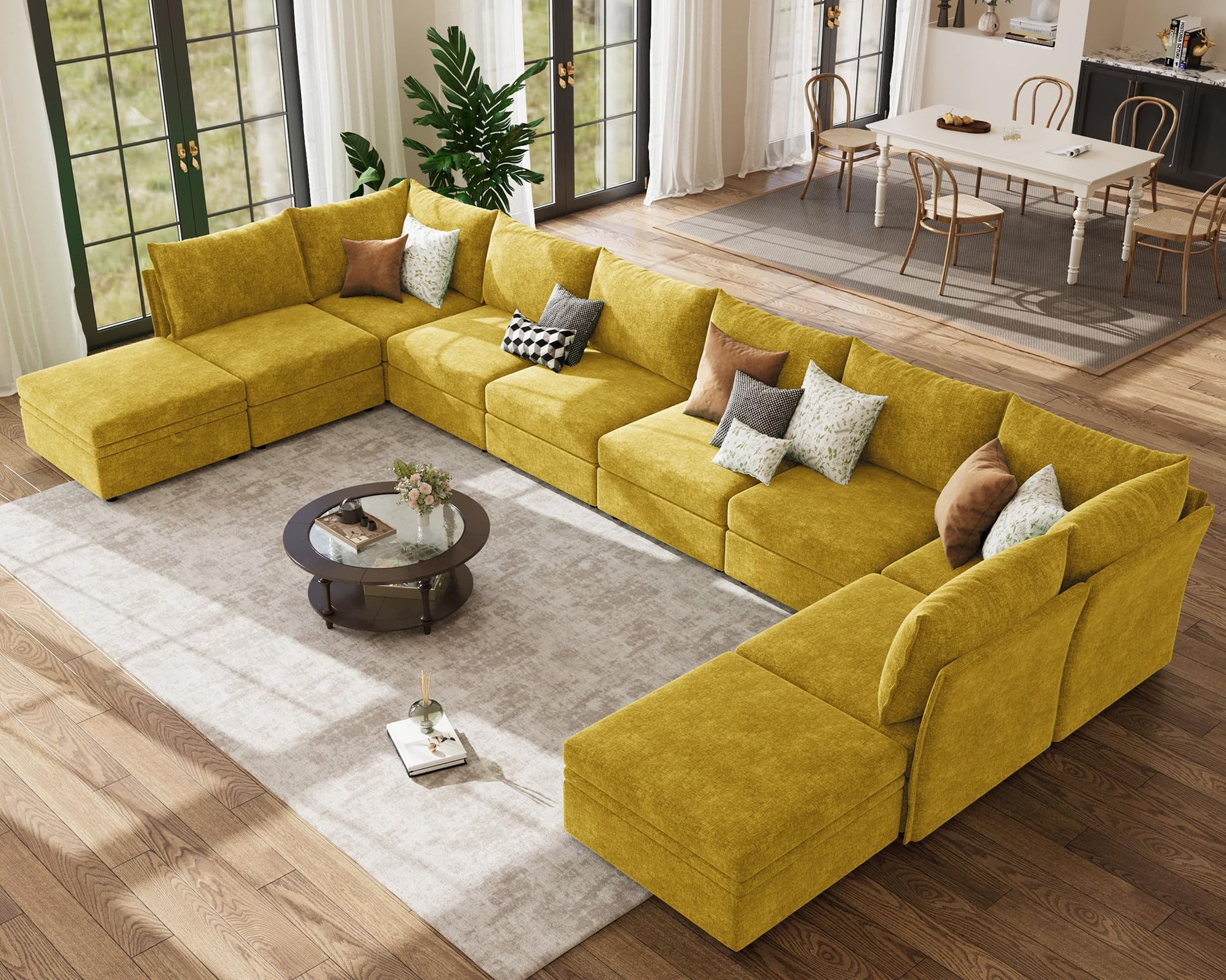 ABCASA Oversized Modular Sectional Sofa CouchSet