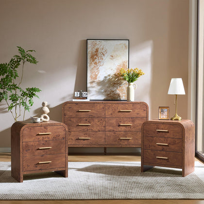 3-Piece Farmhouse Bedroom Set with Dresser & Nightstands