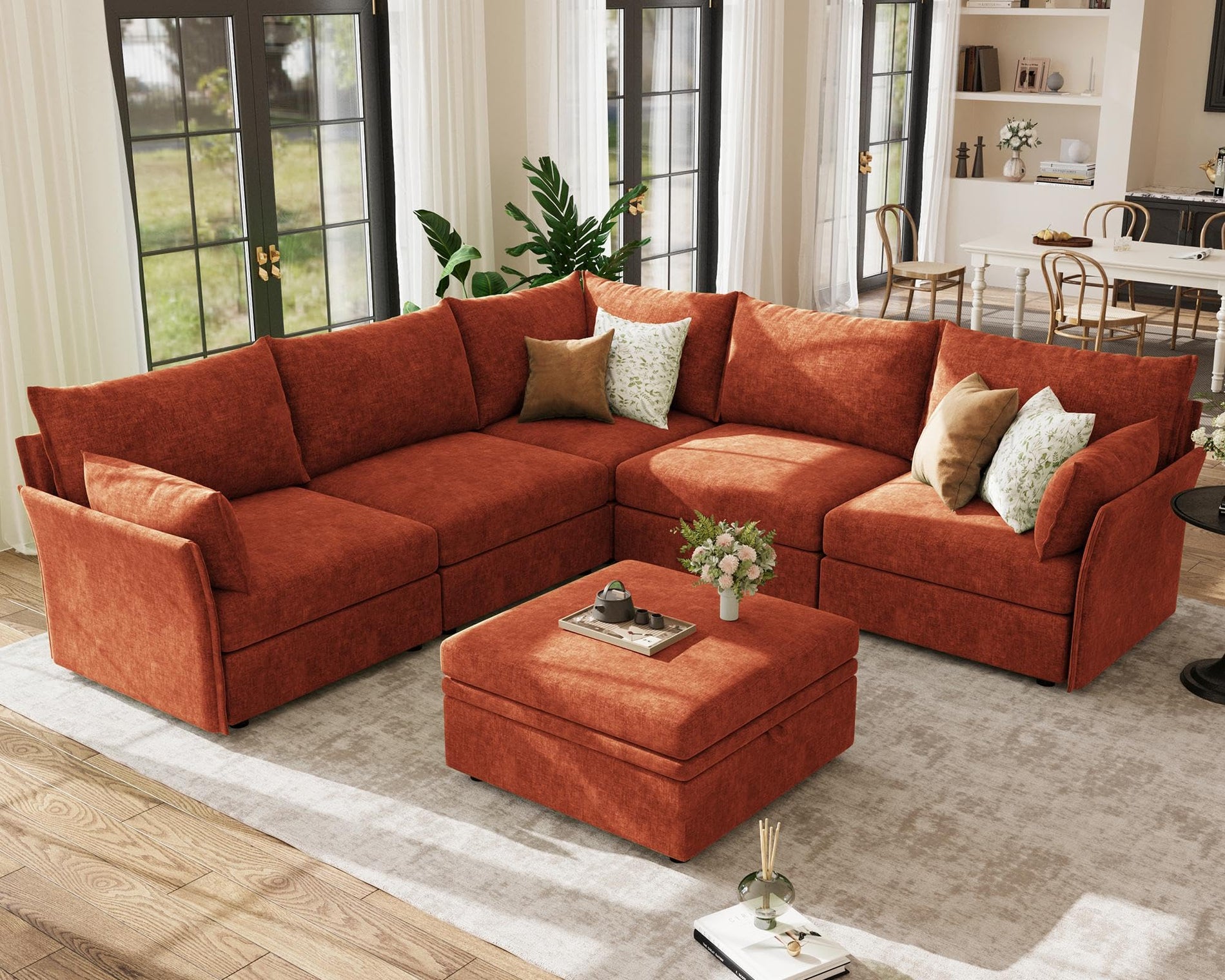ABCASA Oversized Modular Sectional Sofa CouchSet