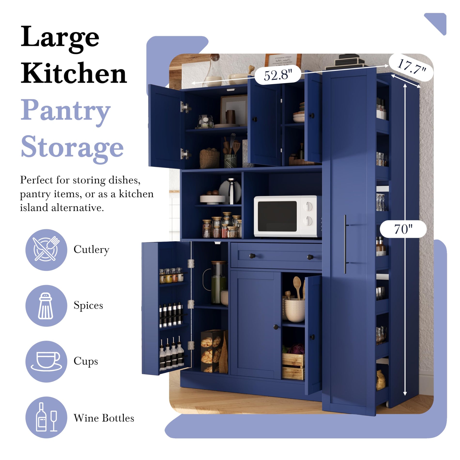 Merax Merax 70'' Tall Traditional Freestanding Buffet with Hutch