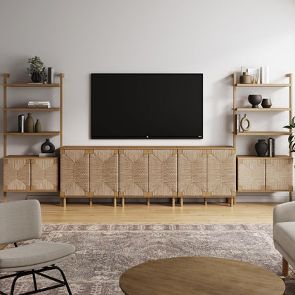 TV Stand with Shelves & Storage Cabinet
