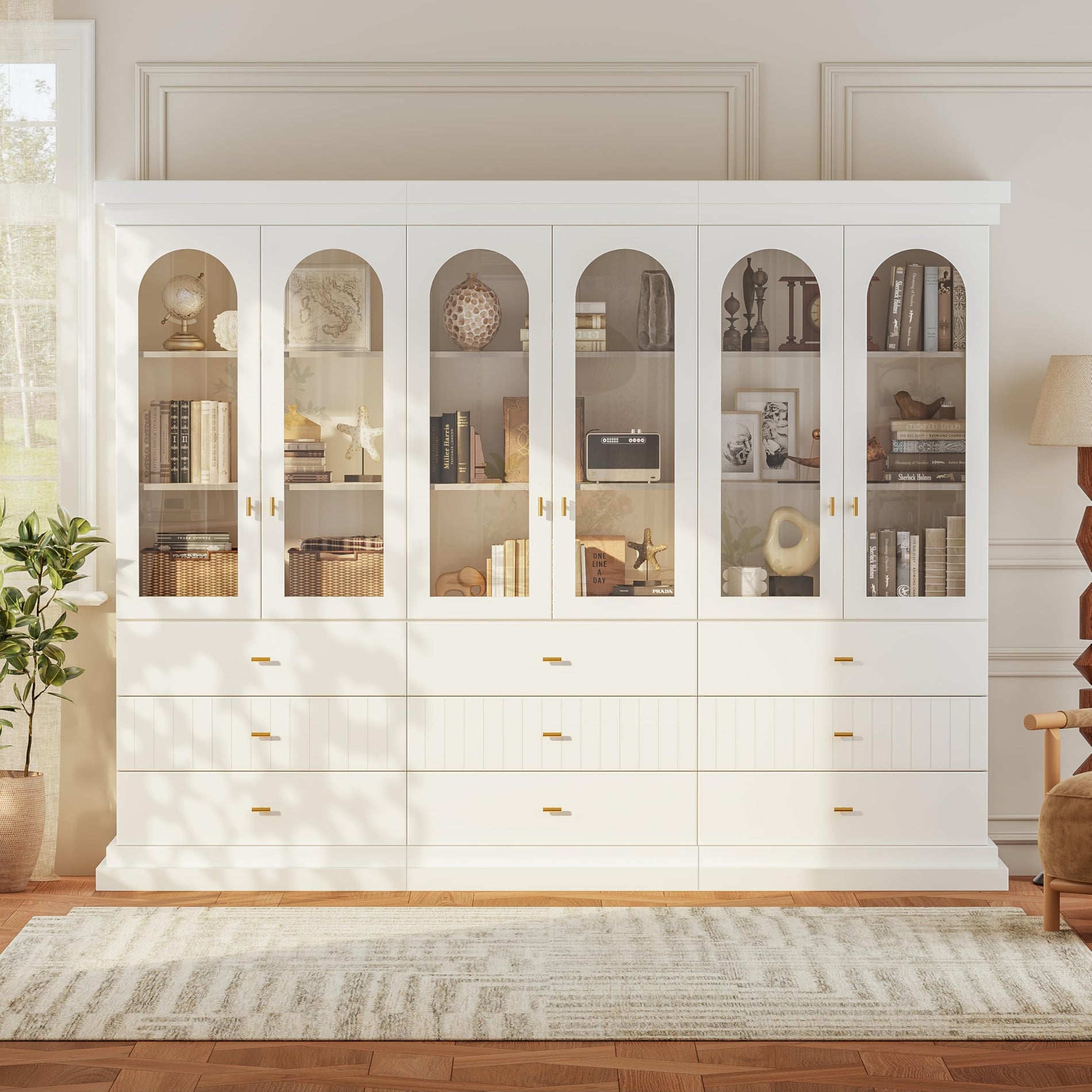 Lynsunix 71" Modern Tall Bookcase, Display and Storage Cabinet-PO(260409)