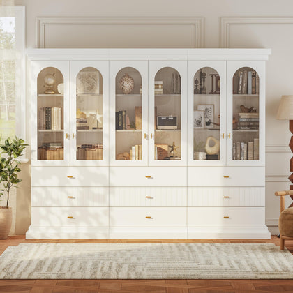 Lynsunix 71" Modern Tall Bookcase, Display and Storage Cabinet-PO(260409)