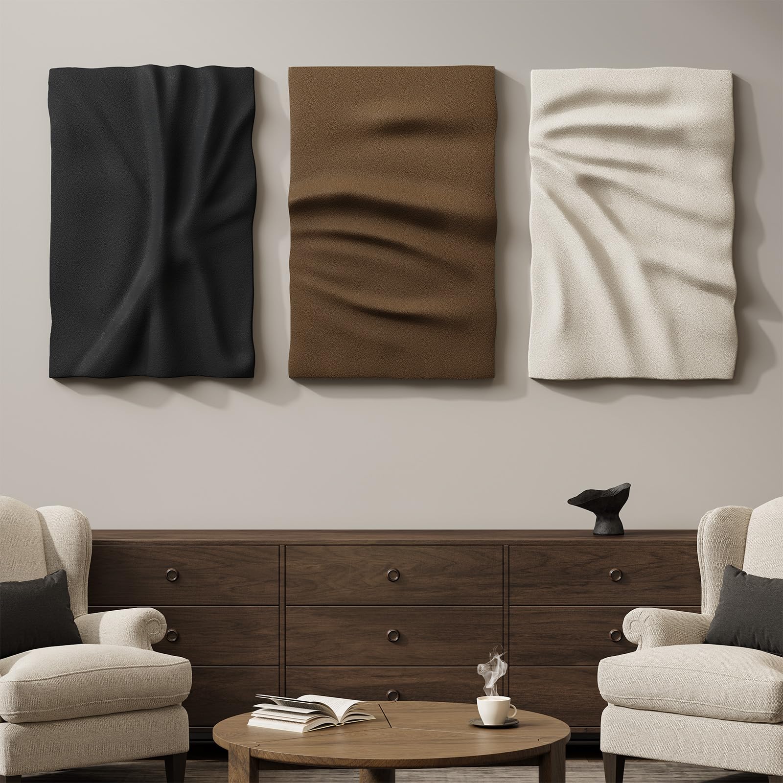 3-Piece Textured Abstract Wall Art Set