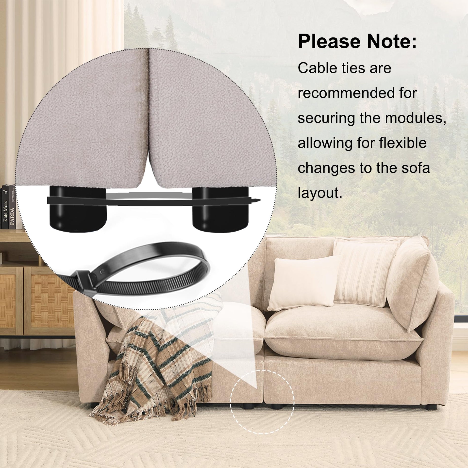 Modular Chenille Sectional Sofa with Deep Seats