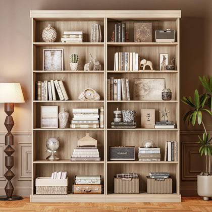 Vyre 70.8" Tall Farmhouse Bookshelf with Glass Doors-260513