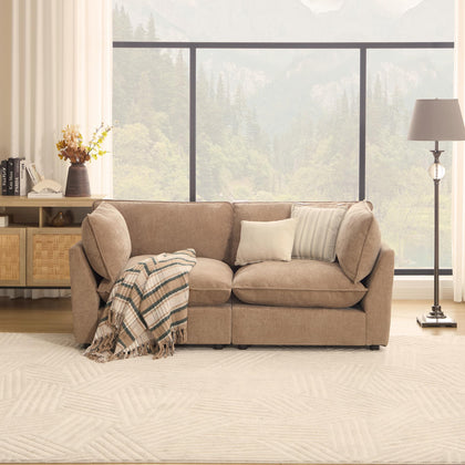Modular Chenille Sectional Sofa with Deep Seats
