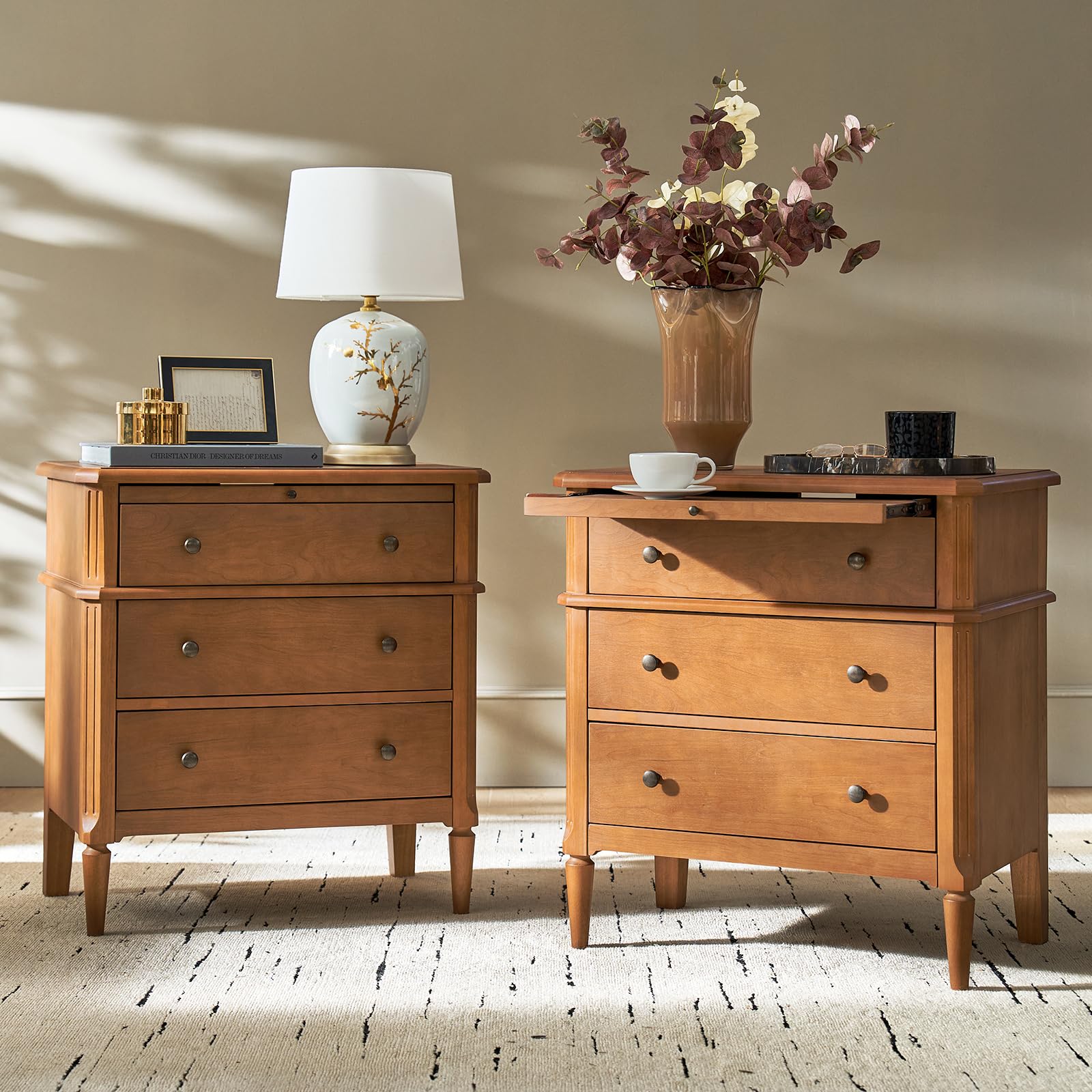 End Table with Charging Station & Hidden Drawer