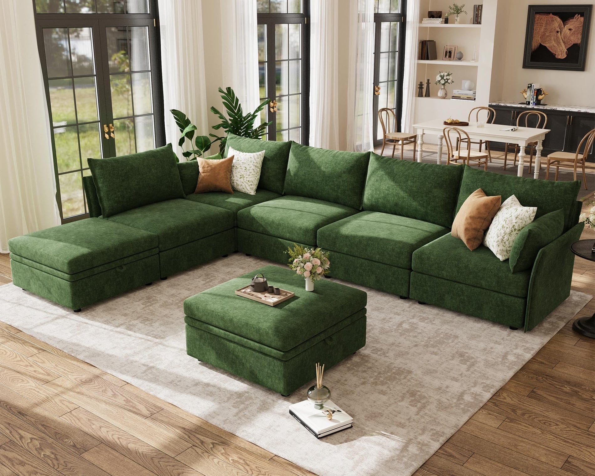 ABCASA Oversized Modular Sectional Sofa CouchSet