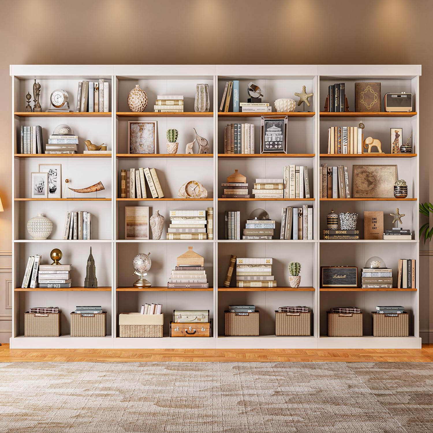 Vyre 70.8" Tall Farmhouse Bookshelf with Glass Doors-260513