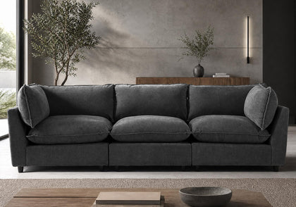 Modular Chenille Sectional Sofa with Deep Seats