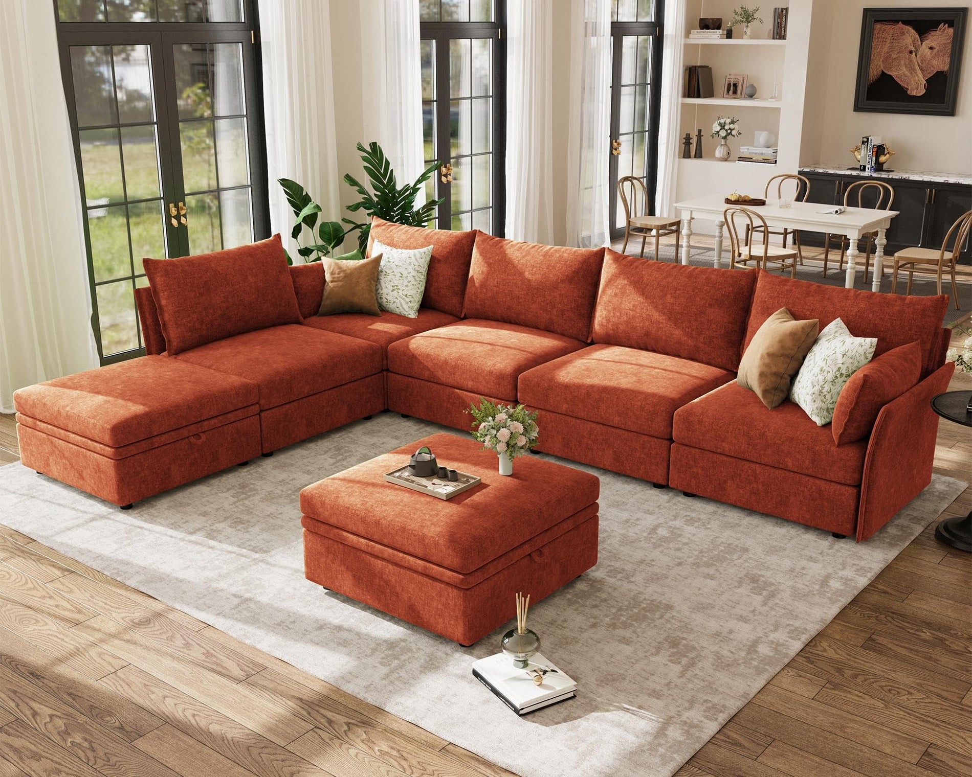ABCASA Oversized Modular Sectional Sofa CouchSet