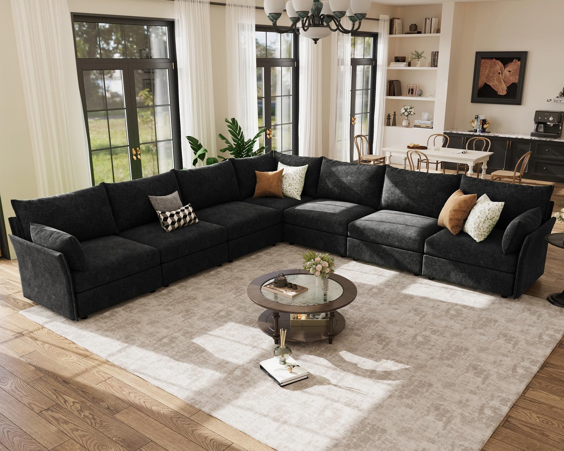 ABCASA Oversized Modular Sectional Sofa CouchSet