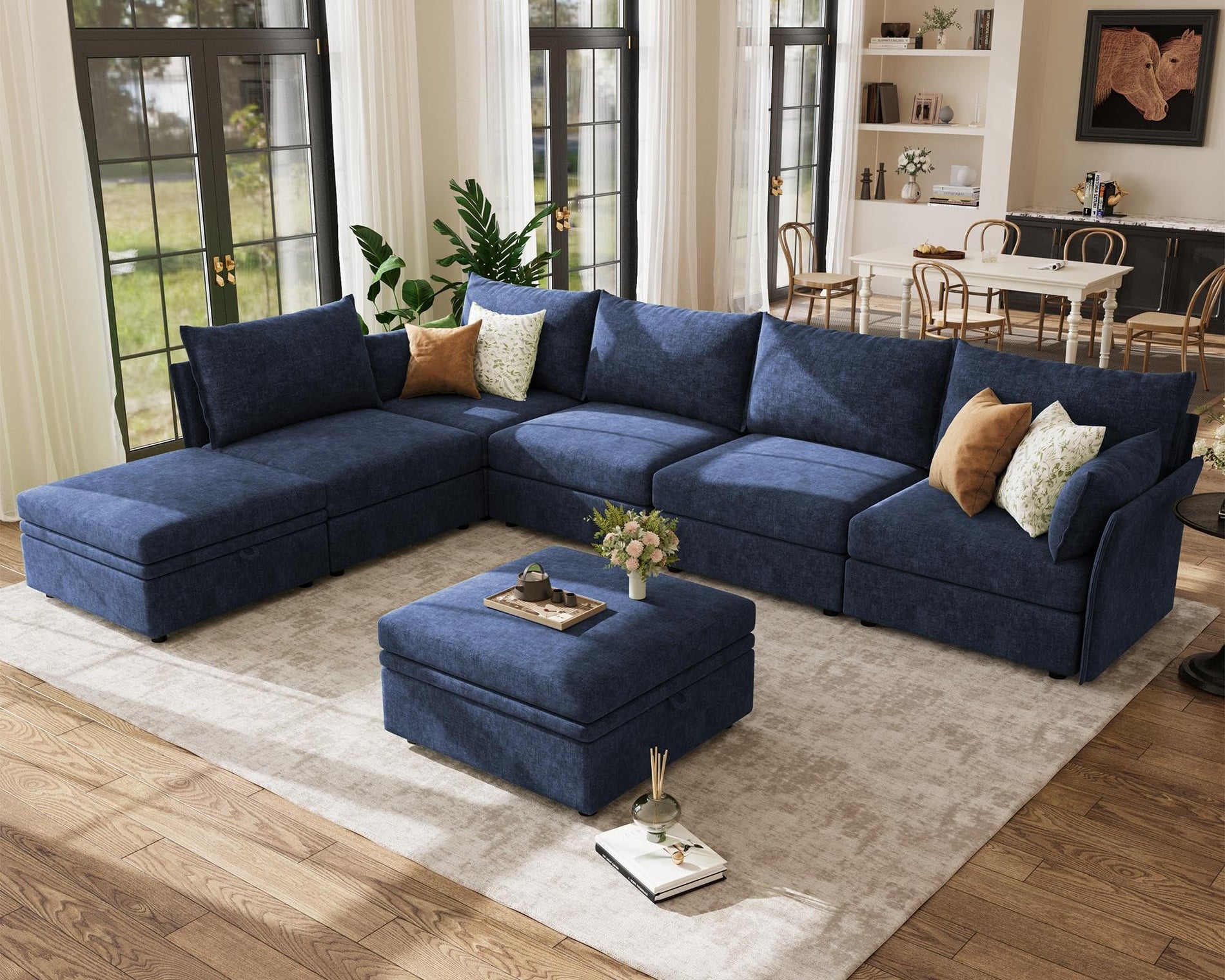 ABCASA Oversized Modular Sectional Sofa CouchSet